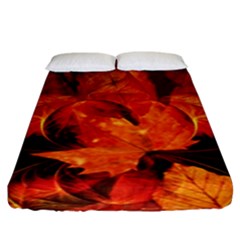 Ablaze With Beautiful Fractal Fall Colors Fitted Sheet (king Size) by jayaprime