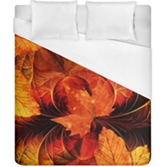 Ablaze With Beautiful Fractal Fall Colors Duvet Cover (california King Size) by jayaprime