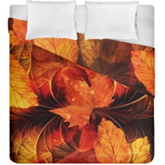 Ablaze With Beautiful Fractal Fall Colors Duvet Cover Double Side (king Size) by jayaprime