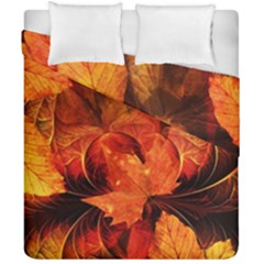 Ablaze With Beautiful Fractal Fall Colors Duvet Cover Double Side (california King Size) by jayaprime