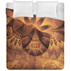 Beautiful Gold And Brown Honeycomb Fractal Beehive Duvet Cover Double Side (california King Size) by jayaprime