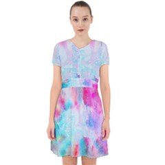 Pink And Purple Galaxy Watercolor Background  Adorable In Chiffon Dress by paulaoliveiradesign