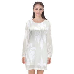 Fleur De Lis Long Sleeve Chiffon Shift Dress  by NouveauDesign