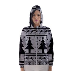 Ugly Christmas Sweater Hooded Wind Breaker (women) by Valentinaart