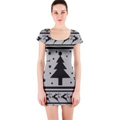 Ugly Christmas Sweater Short Sleeve Bodycon Dress by Valentinaart