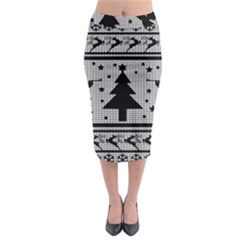 Ugly Christmas Sweater Midi Pencil Skirt by Valentinaart