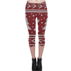 Ugly Christmas Sweater Capri Leggings  by Valentinaart