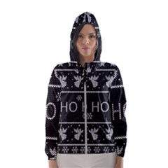 Ugly Christmas Sweater Hooded Wind Breaker (women) by Valentinaart