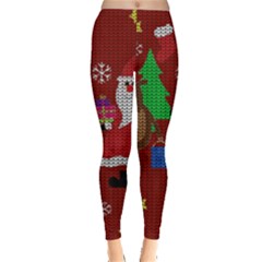 Ugly Christmas Sweater Leggings  by Valentinaart