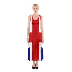 Union Jack Watercolor Drawing Art Sleeveless Maxi Dress by picsaspassion