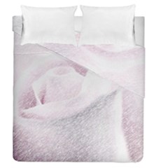 Rose Pink Flower  Floral Pencil Drawing Art Duvet Cover Double Side (queen Size) by picsaspassion