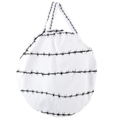 Barbed Wire Black Giant Round Zipper Tote by Mariart