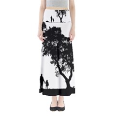 Black Father Daughter Natural Hill Full Length Maxi Skirt by Mariart