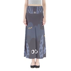 Ghost Halloween Eye Night Sinister Full Length Maxi Skirt by Mariart