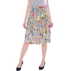 Circle Rainbow Polka Dots Midi Beach Skirt by Mariart