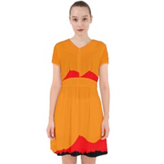 Mountains Natural Orange Red Black Adorable In Chiffon Dress by Mariart