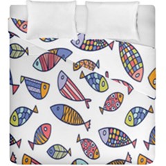 Love Fish Seaworld Swim Rainbow Cartoons Duvet Cover Double Side (king Size) by Mariart