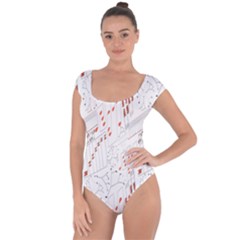 Musical Scales Note Short Sleeve Leotard  by Mariart