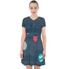 Space Pelanet Galaxy Comet Star Sky Blue Adorable In Chiffon Dress by Mariart