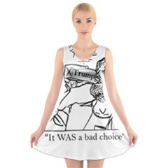 Trump Novelty Design V-neck Sleeveless Skater Dress by PokeAtTrump