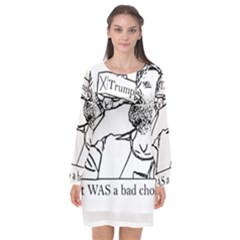 Trump Novelty Design Long Sleeve Chiffon Shift Dress  by PokeAtTrump