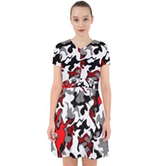 Vector Red Black White Camo Advance Adorable In Chiffon Dress by Mariart