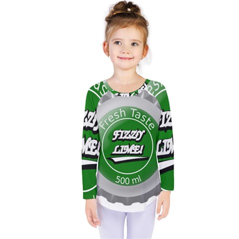 Fresh Taste Fizzy Lime Bottle Cap Kids  Long Sleeve Tee by Celenk