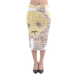 Panda Typography Midi Pencil Skirt by Celenk