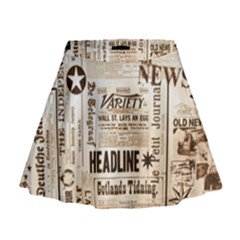 Vintage Newspapers Headline Typography Mini Flare Skirt by yoursparklingshop