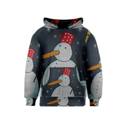 Snowman Kids  Pullover Hoodie by Valentinaart