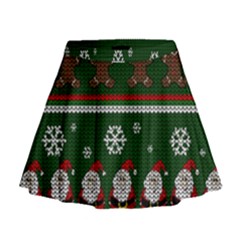 Ugly Christmas Sweater Mini Flare Skirt by Valentinaart