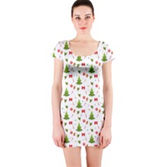 Christmas Pattern Short Sleeve Bodycon Dress by Valentinaart