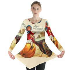 Vintage Thanksgiving Long Sleeve Tunic  by Valentinaart