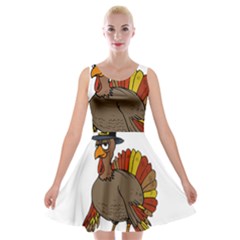 Thanksgiving Turkey  Velvet Skater Dress by Valentinaart