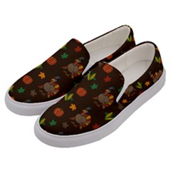 Thanksgiving Turkey  Men s Canvas Slip Ons by Valentinaart