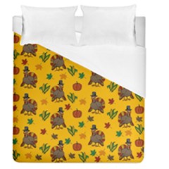 Thanksgiving Turkey  Duvet Cover (queen Size) by Valentinaart