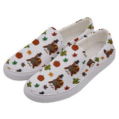 Thanksgiving Turkey  Men s Canvas Slip Ons by Valentinaart