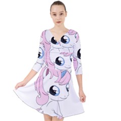 Baby Unicorn Quarter Sleeve Front Wrap Dress	 by Valentinaart