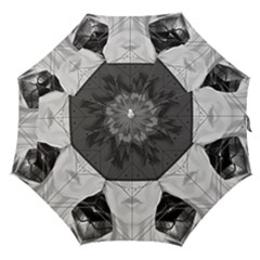 Beautiful Bnw Fractal Feathers For Major Motoko Straight Umbrellas by jayaprime