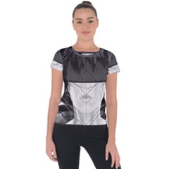 Beautiful Bnw Fractal Feathers For Major Motoko Short Sleeve Sports Top  by jayaprime