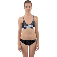 Beautiful Bnw Fractal Feathers For Major Motoko Wrap Around Bikini Set by jayaprime