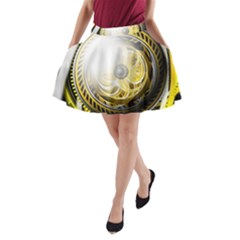 Incredible Eye Of A Yellow Construction Robot A-line Pocket Skirt by jayaprime