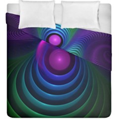 Beautiful Rainbow Marble Fractals In Hyperspace Duvet Cover Double Side (king Size) by jayaprime