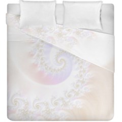 Mother Of Pearls Luxurious Fractal Spiral Necklace Duvet Cover Double Side (king Size) by jayaprime