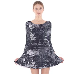 Graffiti Long Sleeve Velvet Skater Dress by ValentinaDesign