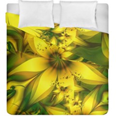 Beautiful Yellow-green Meadow Of Daffodil Flowers Duvet Cover Double Side (king Size) by jayaprime