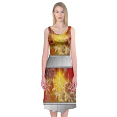 Christmas Candles Christmas Card Midi Sleeveless Dress by Celenk