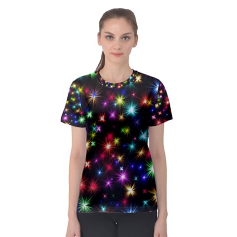 Fireworks Rocket New Year S Day Women s Sport Mesh Tee by Celenk