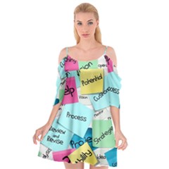 Stickies Post It List Business Cutout Spaghetti Strap Chiffon Dress by Celenk