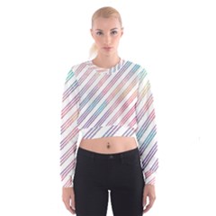 Colored Candy Striped Cropped Sweatshirt by Colorfulart23